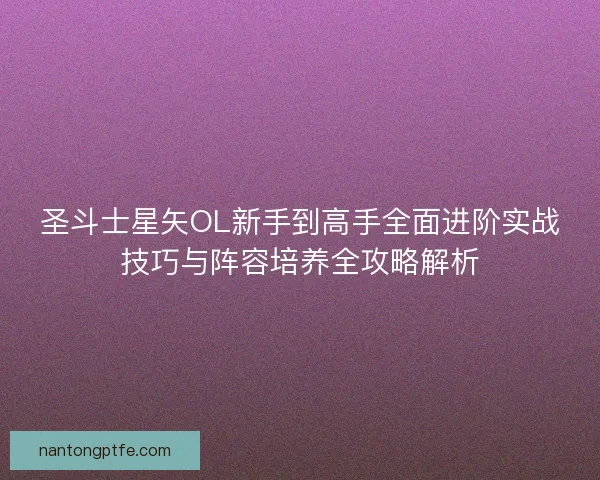 圣斗士星矢OL新手到高手全面进阶实战技巧与阵容培养全攻略解析
